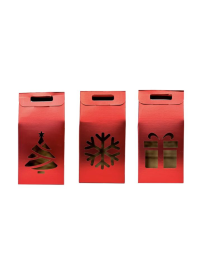 METALLIC RED BOTTLE HOLDER FOR 2 BOTTLES