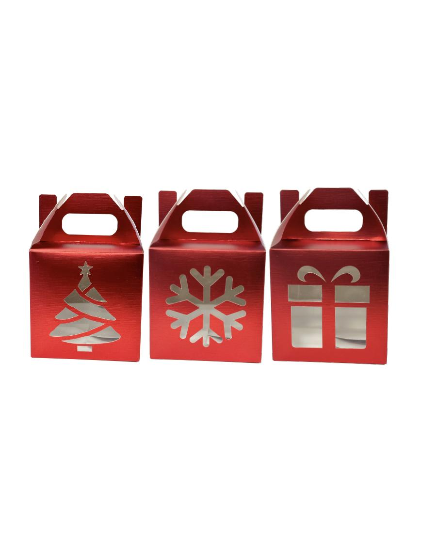 BOX REGALO ROSSO METALLIZZATO 10X10x15