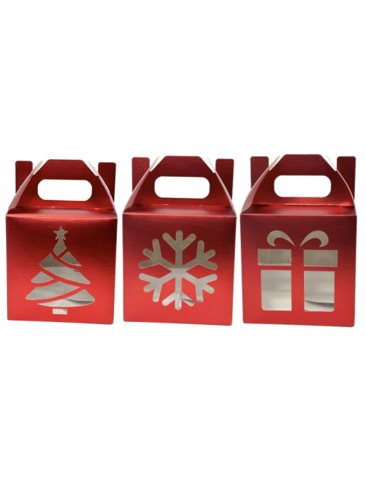 BOX REGALO ROSSO METALLIZZATO 10X10x15