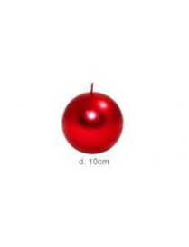 ROSSO METALL CANDELA SFERA d. 10cm $$