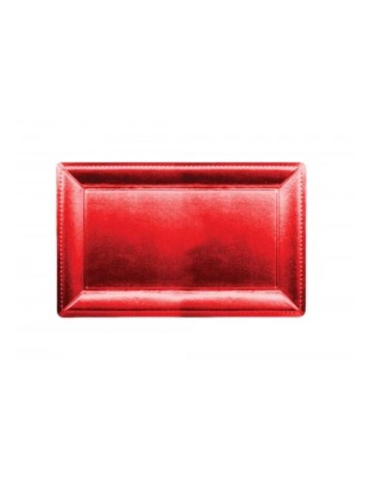 RED RECTANGULAR TRAY 19x40cm