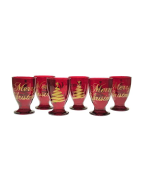 BICCHIERE ACQUA ROSSO + ORO 6pezzi