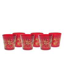 BICCHIERI ACQUA 6pezzi ROSSO+BABBO DORATO