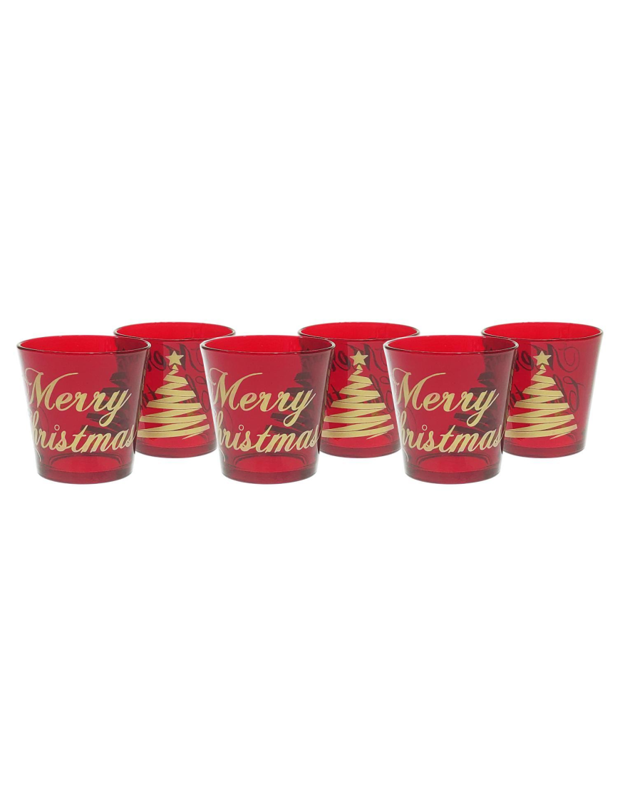 6-piece RED WATER GLASSES + GOLDEN STAR