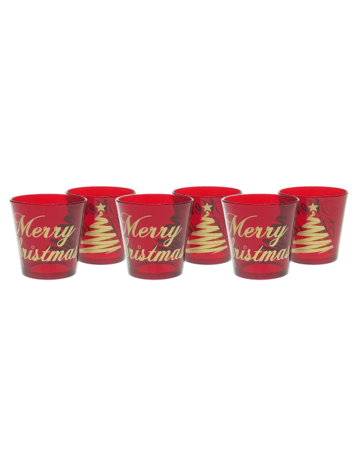 6-piece RED WATER GLASSES + GOLDEN STAR