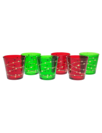 6-piece RED+GREEN WATER GLASSES