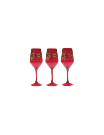3-piece RED + GOLD SANTA GLASSES