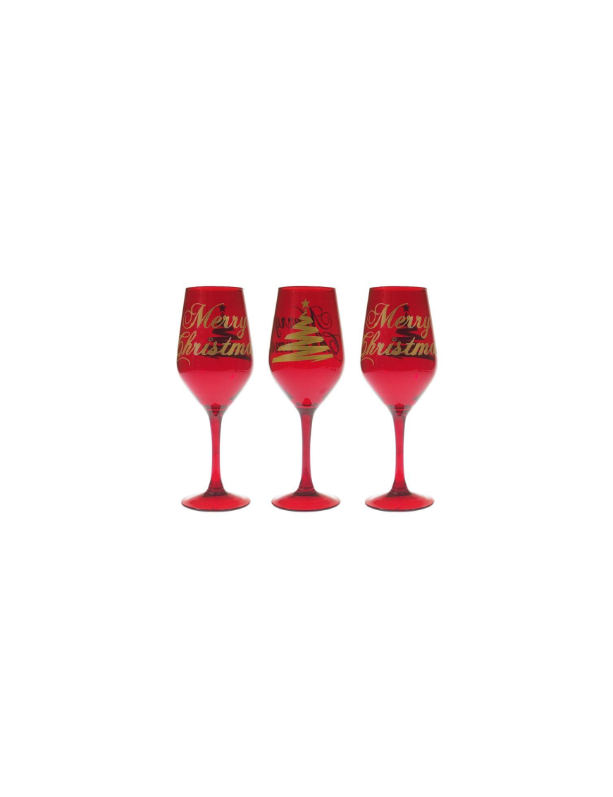 CALICI 3pezzi ROSSO+STELLA ORO