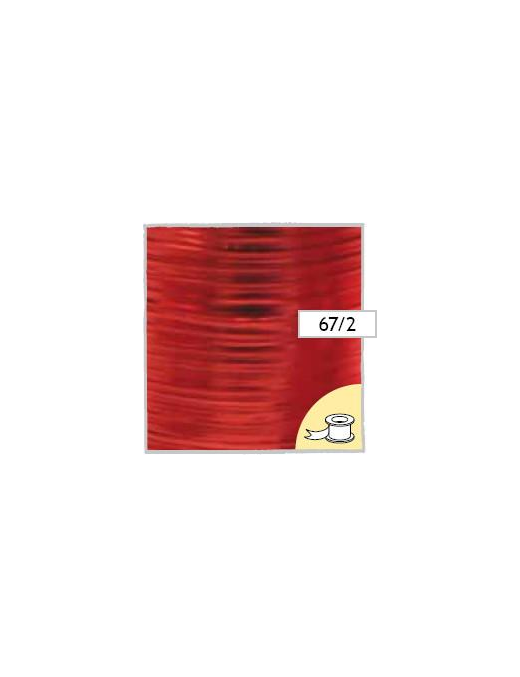 RED METALLIC POLYSILK TAPE 50m