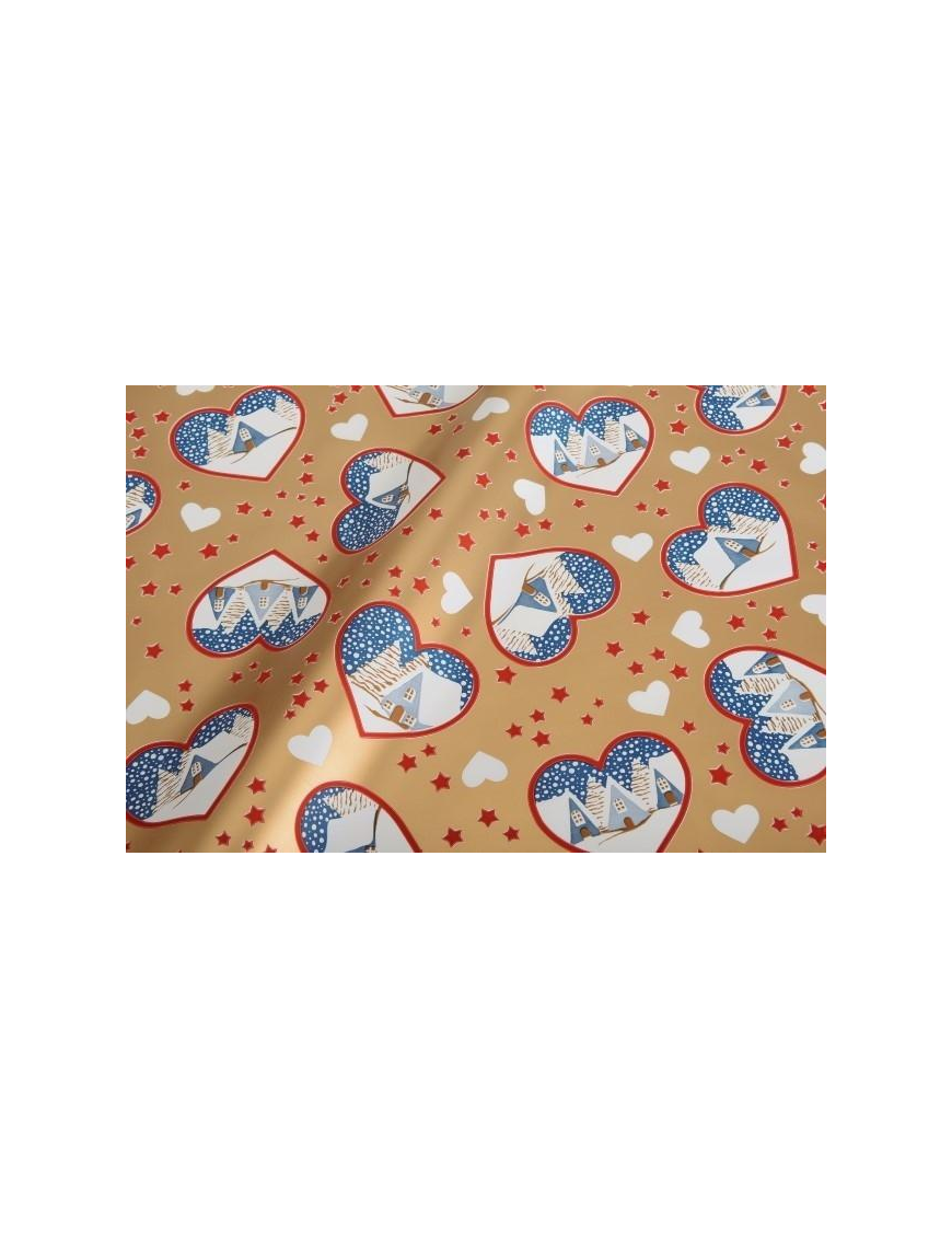 BUSTA PERLATA XMAS LOVE ORO 35x50 50pz$$