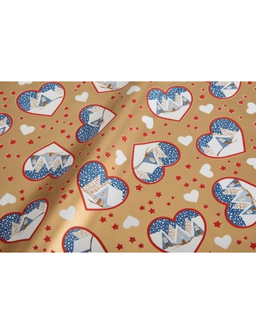 BUSTA PERLATA XMAS LOVE ORO 35x50 50pz$$