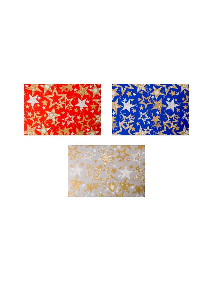 BUSTA METALLIZZATA  STARS COLORI ASSORTITI  40x60 50 PEZZI