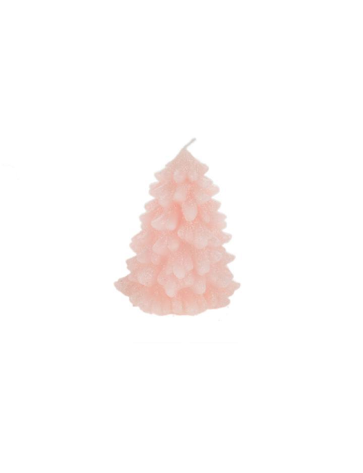 PINK TREE-SHAPED CANDLE 14.5cm