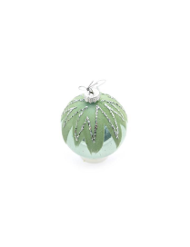 LIGHT BLUE/SILVER GLASS BALL 8cm