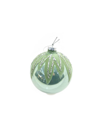 BLUE/SILVER GLASS BALL 10cm