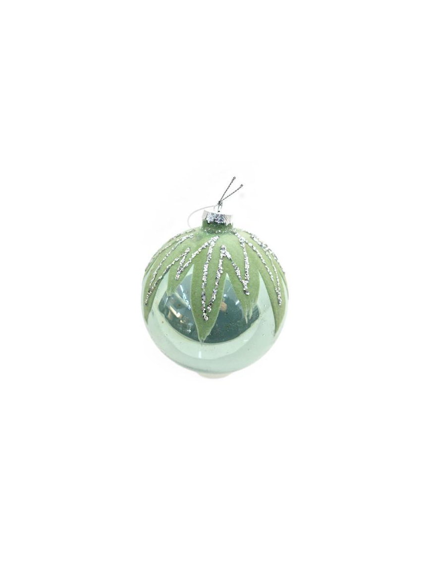 BLUE/SILVER GLASS BALL 10cm