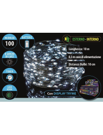100 MICROLED A BATTERIA BIANCO 10 METRI UTILIZZO ESTERNO