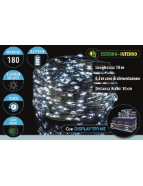 180 MICROLED A BATTERIA 18 METRI UTILIZZO ESTERNO BIANCO