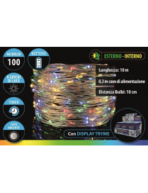 MULTICOLOR 100 MICROLED A BATTERIA 10 METRI UTILIZZO ESTERNO
