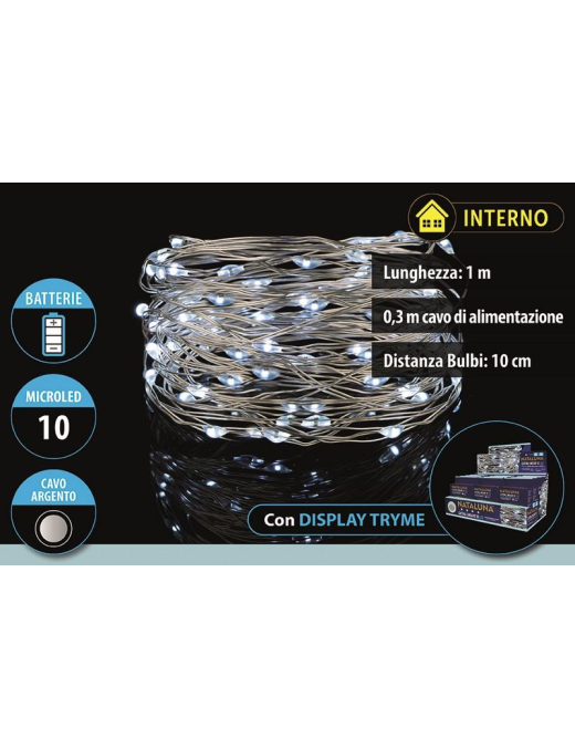 WHITE SERIES 10 BATTERY POWERED MICROLED 1 METRE