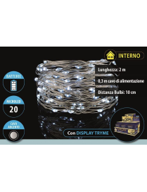 WHITE SERIES 20 BATTERY POWERED MICROLED 2 METERS