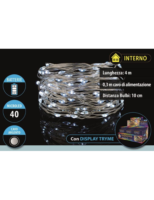 BIANCO SERIE 40 MICROLED A BATTERIA 4 METRI
