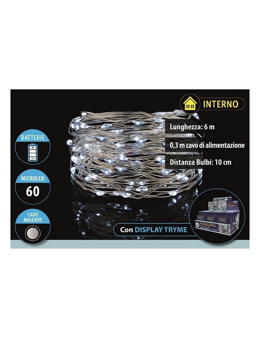 BIANCO SERIE 60 MICROLED A BATTERIA 6 METRI