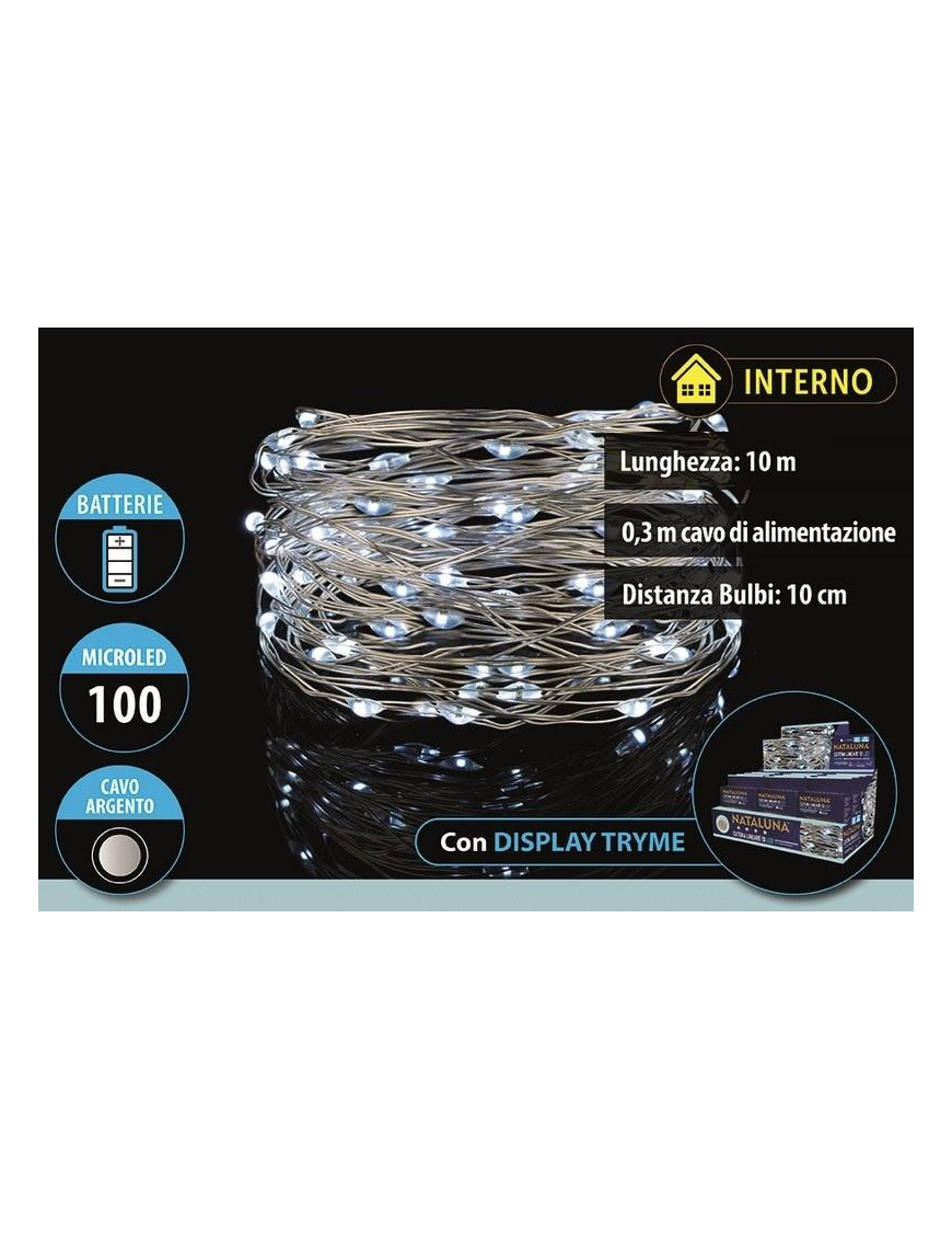 WHITE 100 SERIES BATTERY POWERED MICROLED 10 METERS