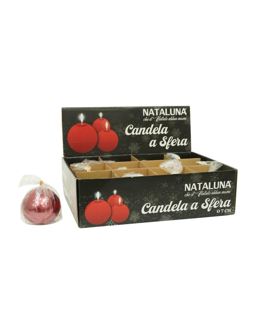 METALLIC RED SPHERE-SHAPED CANDLE 7cm