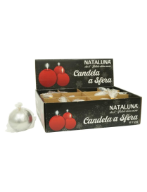 CANDELA ARGENTO A FORMA DI SFERA 7cm