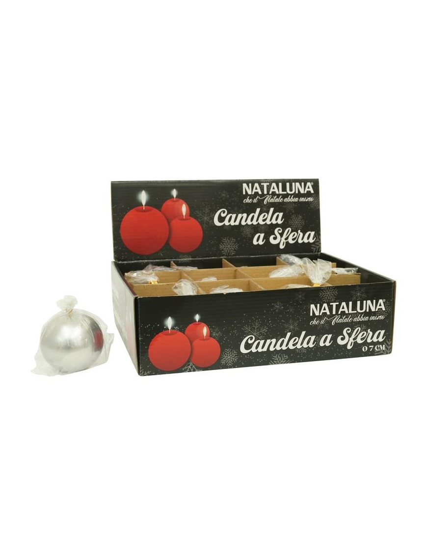 CANDELA ARGENTO A FORMA DI SFERA 7cm