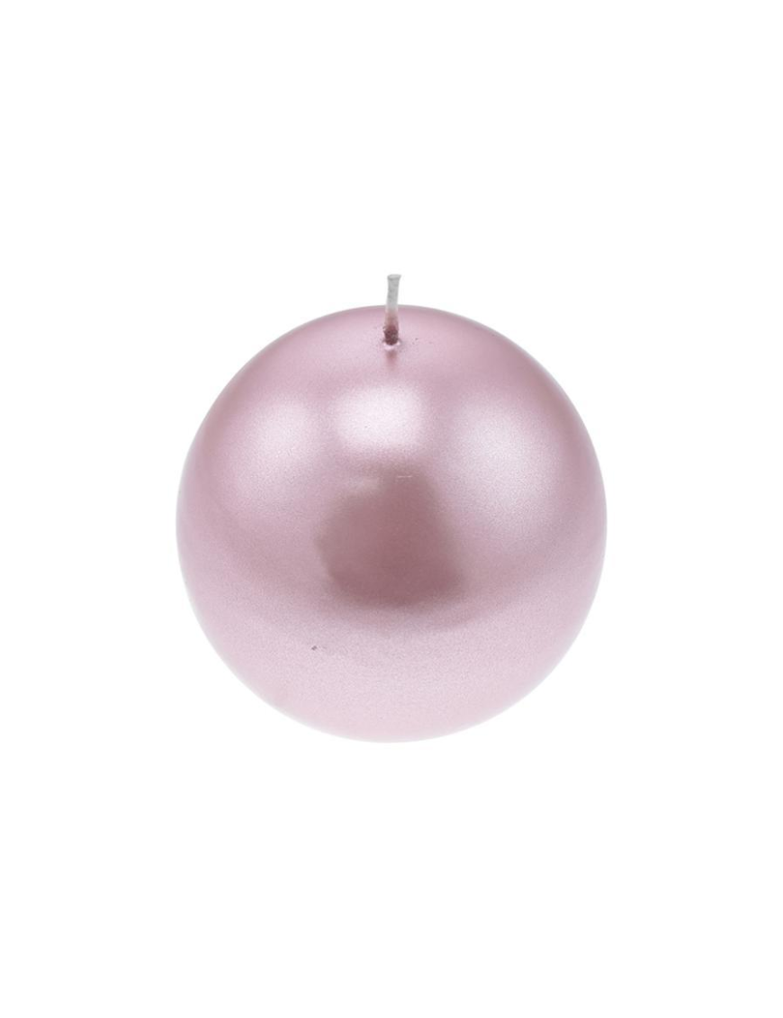 METALLIC PINK SPHERE-SHAPED CANDLE 7cm