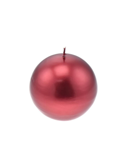 METALLIC RED SPHERE-SHAPED CANDLE 10cm