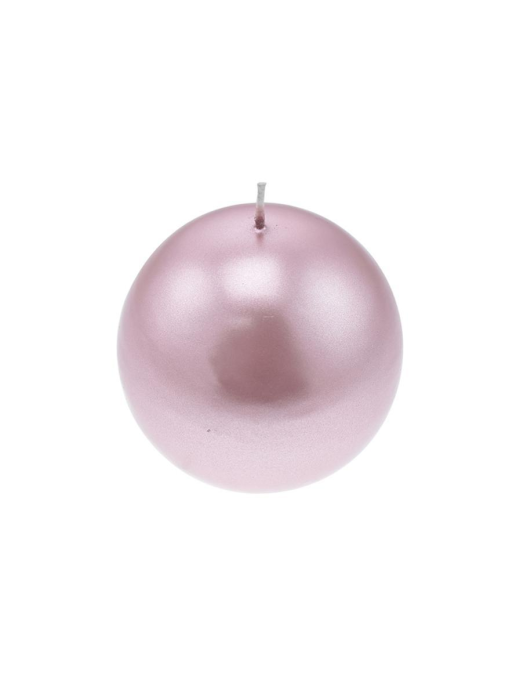 METALLIC PINK SPHERE-SHAPED CANDLE 10cm