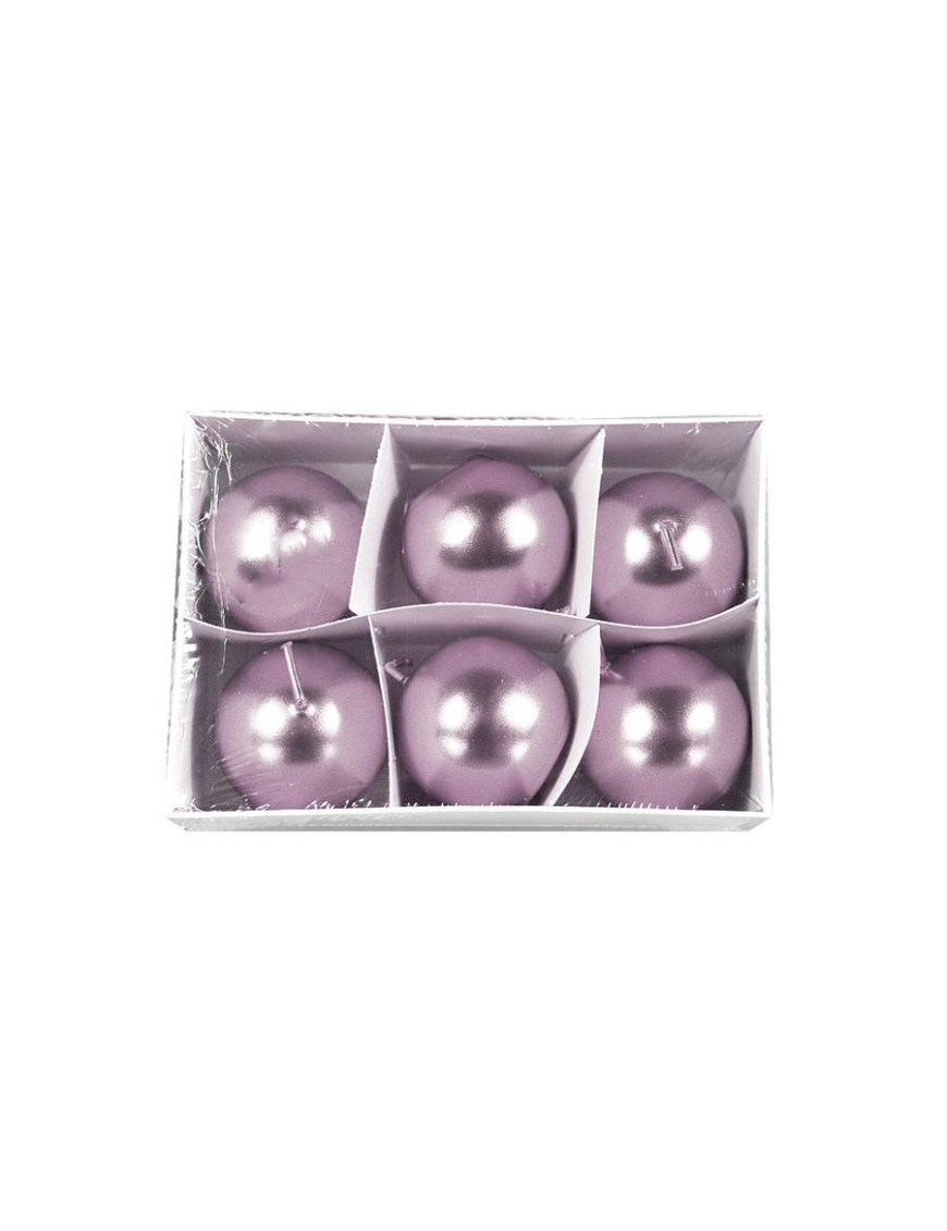 METALLIC PINK SPHERE-SHAPED CANDLE 4cm