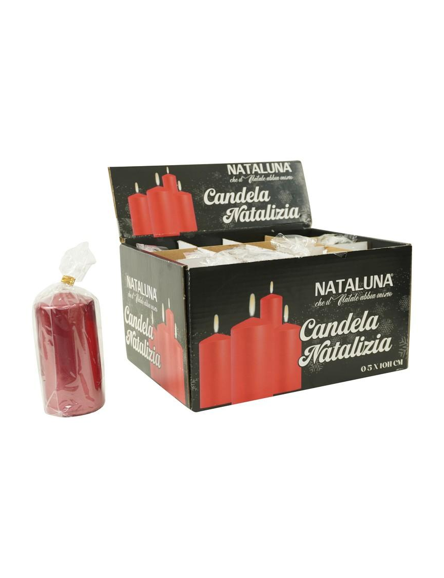 METALLIC RED CANDLE 5X10cm