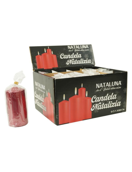 CANDELA ROSSO METALLIZZATO 5X10cm