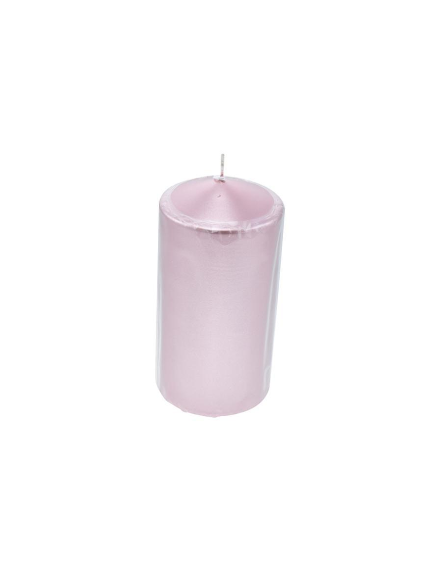 CANDELA ROSA METALLIZZATO 7,5X15cm