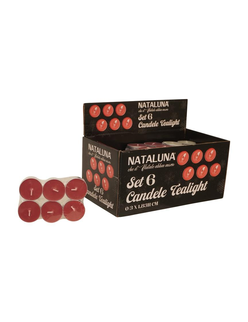 TEA-LIGHT ROSSO METALLIZZATO 6pezzi