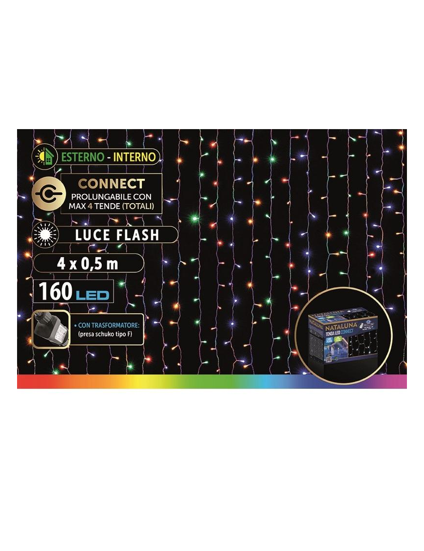 TENDA MULTICOLOR A LED ESTERNO 4x0,5 METRI