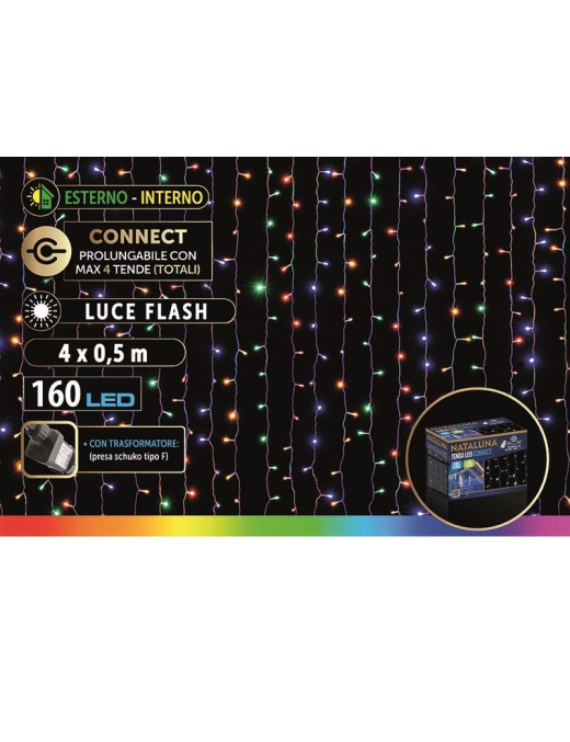 TENDA MULTICOLOR A LED ESTERNO 4x0,5 METRI