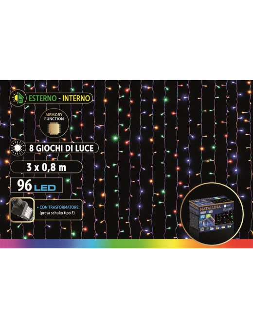 MULTICOLOR INDOOR/OUTDOOR LED AWNING 3x0.80 METERS