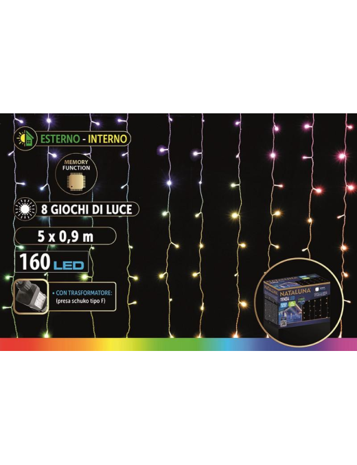 TENDA MULTICOLOR A LED INTERNO/ESTERNO 5x0,90 METRI
