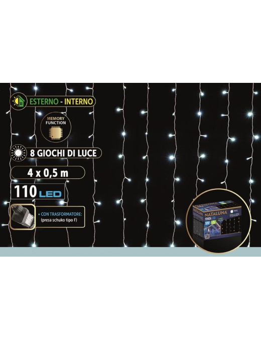 TENDA BIANCO A LED INTERNO/ESTERNO 4x0,5 METRI