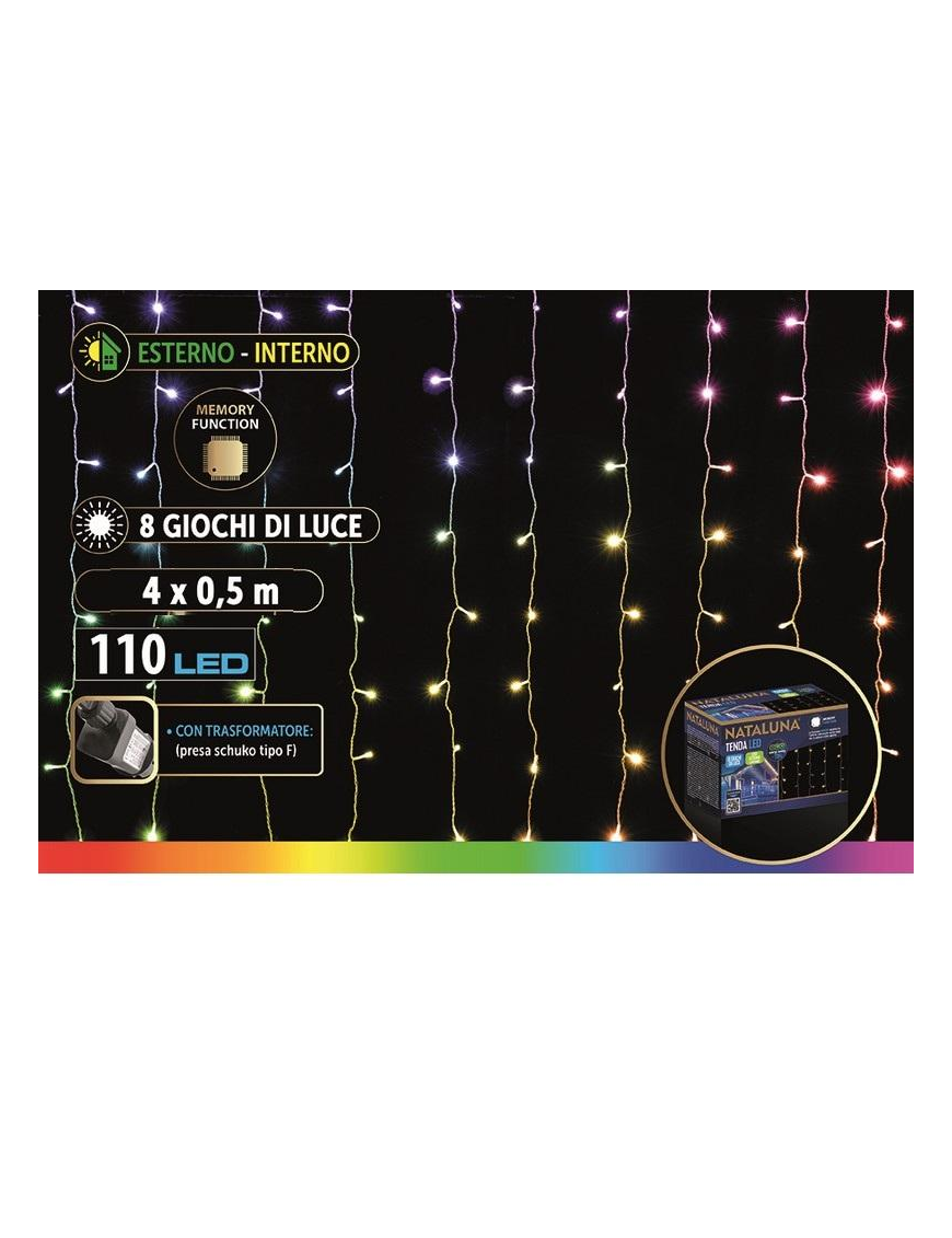 TENDA MULTICOLOR A LED INTERNO/ESTERNO 4x0,5 METRI