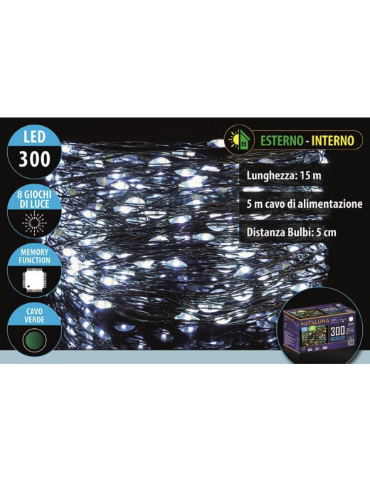 WHITE MICROLED 15 METERS+5 METERS GREEN CABLE