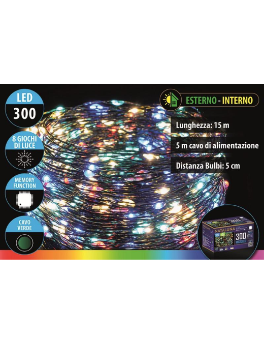 MULTICOLOR MICROLED 15 METERS+5 METERS GREEN CABLE