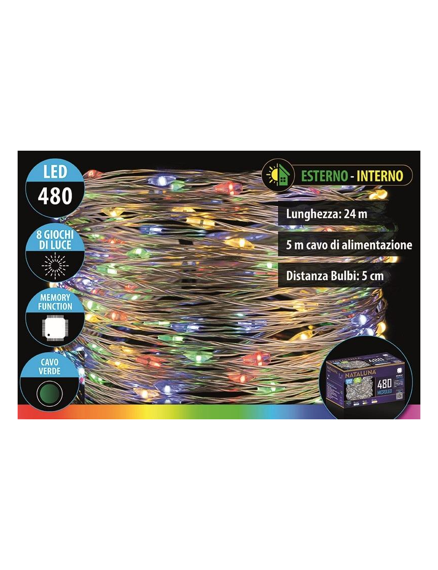 MULTICOLOR MICROLED 24 METERS+5 METERS GREEN CABLE