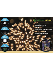 CLASSIC CAVO VERDE 500 LED UTILIZZO ESTERNO 25 METRI+5 METRI