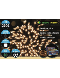 CLASSIC CAVO VERDE 2000LED UTILIZZO ESTERNO 100 METRI+5 METRI